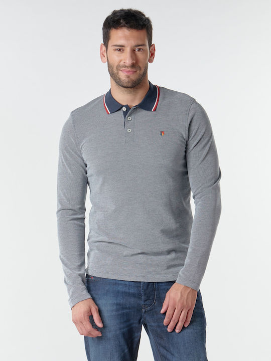 Jack & Jones Bluza Bărbătească cu Mânecă Lungă Polo Mood Indigo