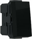 Aca Modys Recessed Electrical Lighting Wall Switch no Frame Basic Medium Aller Retour Black 10101312304