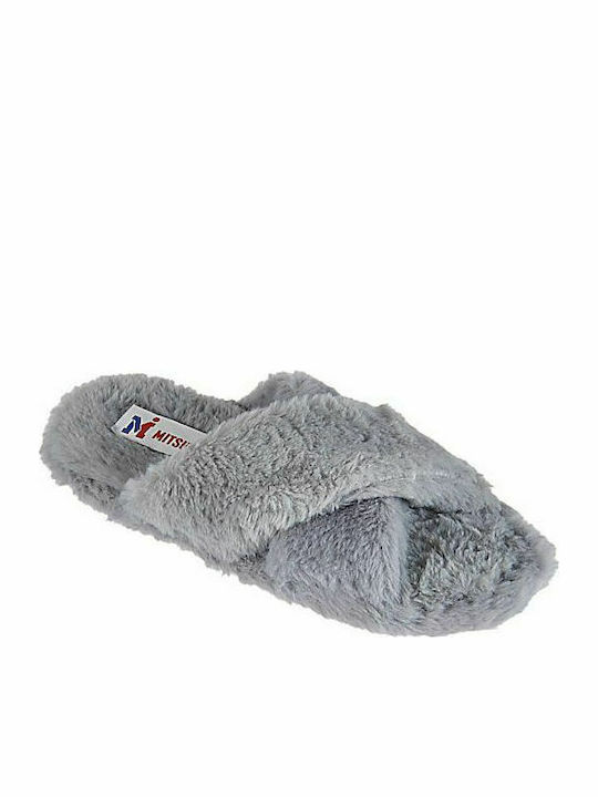 Mitsuko Women's Slipper with Fur In Gray Colour