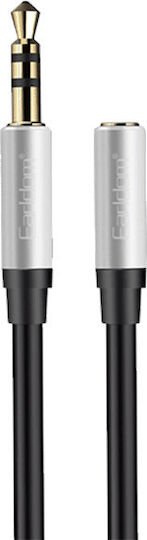 Earldom Καλώδιο Ήχου 3.5mm male - 3.5mm female Μαύρο 1m με Επίχρυσους Ακροδέκτες ET-AUX34