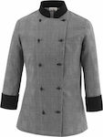 Egochef Celine Woman Chef Long Sleeve Polycotton Jacket Gray