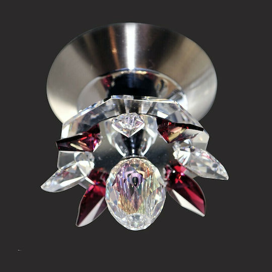 DITS Lighting Nufaro Ceiling Mount Light Silver with Crystals