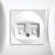Lineme Double Network Socket RJ45/RJ11 Cat6 White 50-00120-1