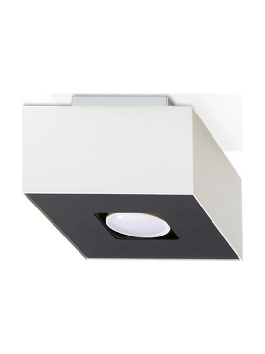 Sollux Modern Metallic Ceiling Mount Light in White color
