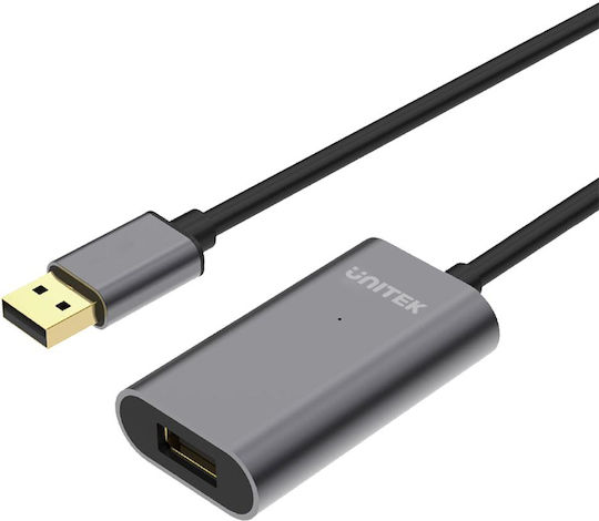 Unitek 20m USB 2.0 Cable A-Male to A-Female Gray (Y-274)
