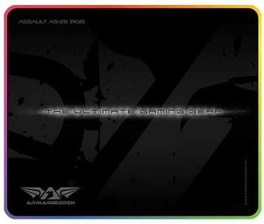 Armaggeddon Assault RGB Gaming Mouse Pad 300mm with RGB Lighting via USB Black AS29R