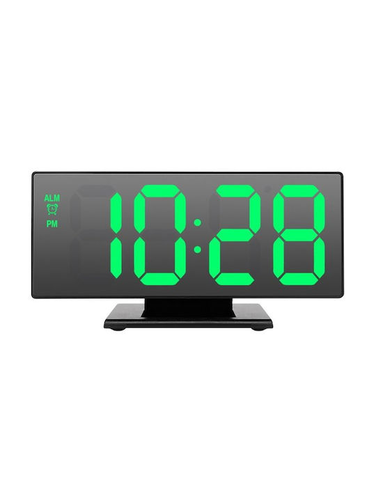 Ψηφιακό Ρολόι Επιτραπέζιο με Ξυπνητήρι DS-3618L Green