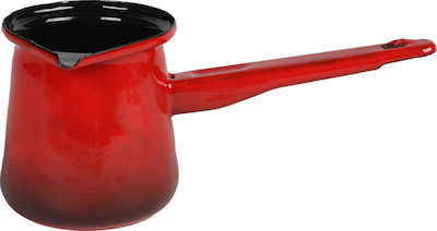 Keskor Coffee Pot Enamel in Red Color 240ml