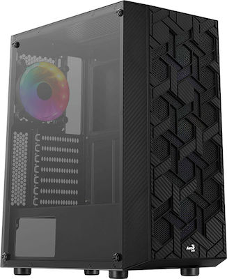 Aerocool Hive FRGB v3 Gaming Midi Tower Κουτί Υπολογιστή με Πλαϊνό Παράθυρο Μαύρο