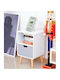 Wooden Bedside Table White 40x38x58cm