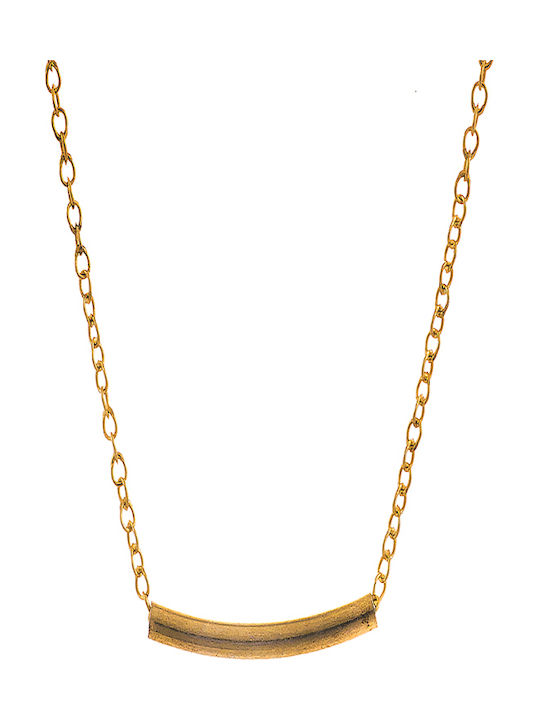 Gold Plated Silver Necklace with Design - TPGG53