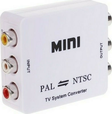 Αντάπτορας HDMI2PAL-NTSC Convertor RCA feminin în RCA feminin Alb