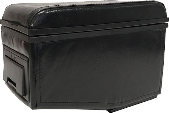 Auto Gs Car PU Armrest Universal with Triple glass holder Black
