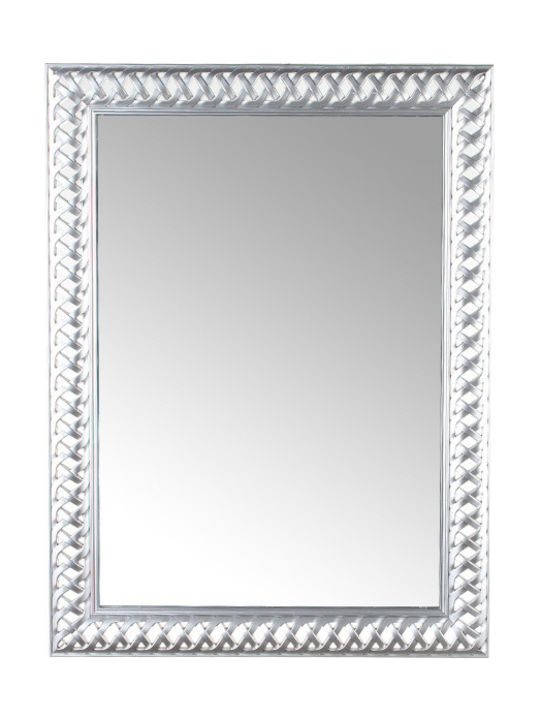 Keskor Wall Mirror with Silver Plastic Frame 79.5x59.5cm 1pcs