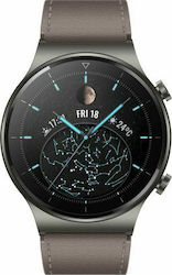 Huawei Watch GT 2 Pro Titanium 47mm Αδιάβροχο με Παλμογράφο (Nebula Gray)
