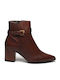 Paola Ferri 7274 Leather Women's Ankle Boots Cognac D7274