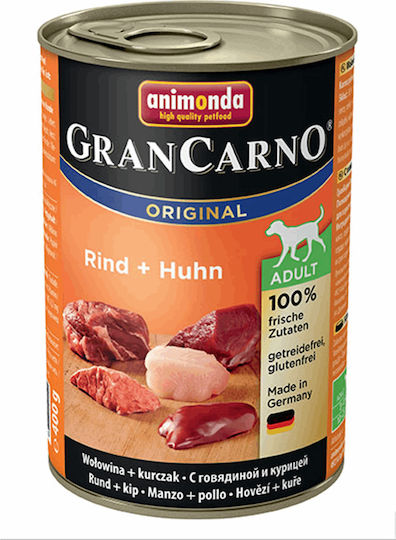 Animonda Original Nassfutter Hunde in Dose mit Rindfleisch und Huhn ohne Getreide & Gluten 400gr