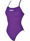 Arena Solid Lightech High Athletic One-Piece Swimsuit Purple