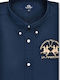 La Martina Poplin Men's Shirt Long Sleeve Cotton Navy Blue