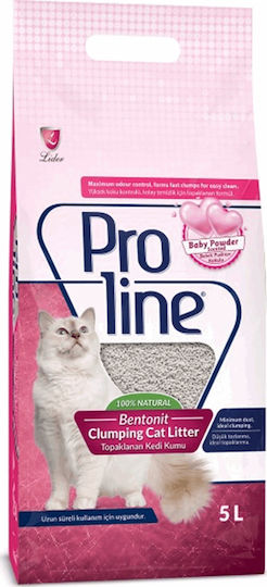 Lider Proline Bentonine Bentonite Cat Litter with Scent Baby Powder 10lt