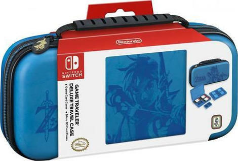 Bigben Interactive Deluxe Travel Case Zelda Breath of the Wild Blue Plastic Switch Carrying Case Blue