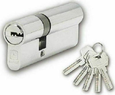 Martin Lock Cylinder Security 07380 80mm (30-50) with 5 Keys Silver