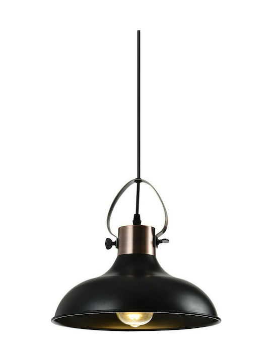 Hatzipantos Stores Hängende Deckenleuchte Einfaches Licht Glocke für Fassung E27 Schwarz