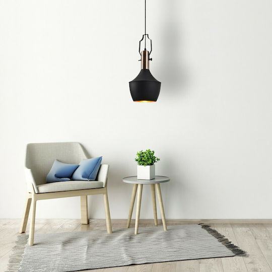 Hatzipantos Stores Pendant Light Black with Socket E40 24cm