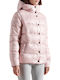 Superdry High Shine Toya Kurz Damen Puffer Jacke für Winter Rosa