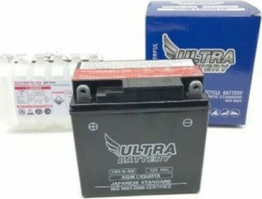 Ultra Motorradbatterie YB9B-BS mit Kapazität 9Ah