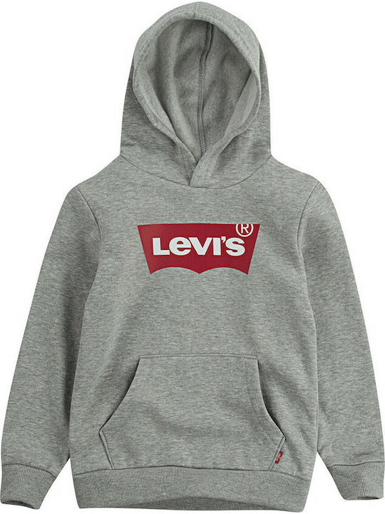 Levi's Детски Суичър с Качулка и Джобове Сив Ba...