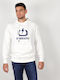 Emerson Men's Sweatshirt with Hood and Pockets White