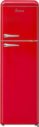 Bronxi Retro Double Door Refrigerator 244lt H175xW55xD58.5cm Red