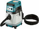 Makita Rechargeable Vacuum Wet / Dry Without Charger and Battery with Plastic Bin 15lt