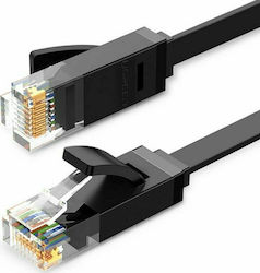 Ugreen Flat U/UTP Cat.6 Καλώδιο Δικτύου Ethernet 15m Μαύρο