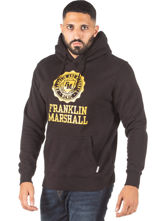 Franklin & Marshall Men's Sweatshirt with Hood and Pockets Black