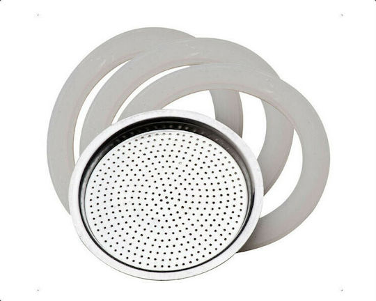 Pedrini Coffee Maker Replacement Filter & 3 Silicone Gaskets for Pedrini Coffee Pots