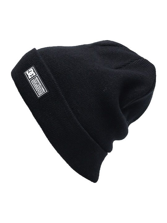 Label Beanie Ανδρικός Σκούφος Πλεκτός σε Μαύρο χρώμα