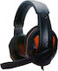 Andowl QY-881 Over Ear Gaming Headset με σύνδεση 3.5mm Black/Orange