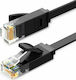 Ugreen Flat U/UTP Cat.6 Καλώδιο Δικτύου Ethernet 3m Μαύρο
