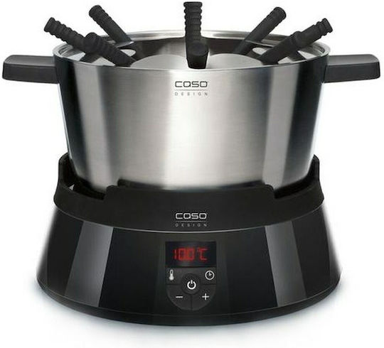 Caso Fondue 8 Person Vas pentru Fondue Electric din Oțel Inoxidabil Negru 1000W 26x26x15buc