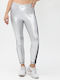 Women's Long Training Legging High Waisted Silver
