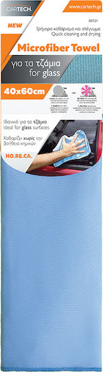 Cartech Tuch Mikrofaser Reinigung für Windows Auto Hellblau 60x40cm