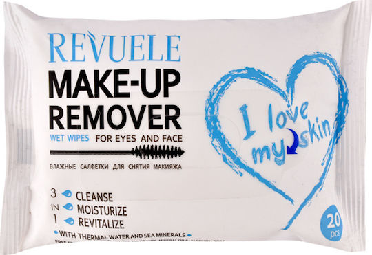 Revuele I Love My Skin Μαντηλάκια Αφαίρεσης Μακιγιάζ Προσώπου & Ματιών 20τμχ