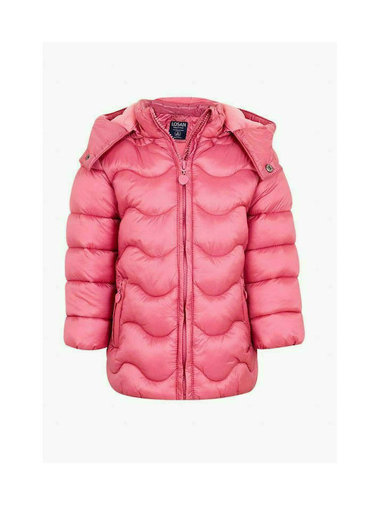 Losan Kids Quilted Jacket short Hooded Pink