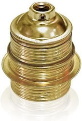 Power Socket with Socket E27 in Gold color E27 Lamp Socket Adapter with Two Golden Wheels 15-00144