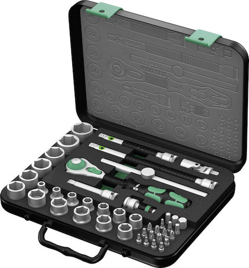 Wera 8100 SB 2 Zyklop Ратчетни и гнездови гарнитури 3\8" 43бр