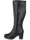 Jana Anatomic Leather Women's Boots with Rubber / Zipper Black