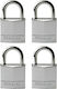 Master Lock 629EURQ Oțel Lăcăt Încuietoare Shackle cu cheie Set de 4 bucăți. 20mm 4buc