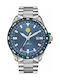 Patrouille De France Athos 5 Мъжки Часовник 44mm Автоматичен със Сребристо Стоманено Гривна